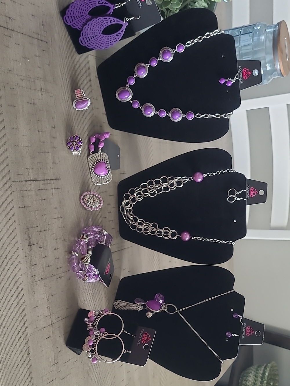 Purple Statement Necklace and Earring Jewelry Sets, Rings, And Bracelets